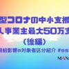 95-需給影響の対象者区分紹介-新型コロナの中小支援金。個人事業主最大50万支給（後編）